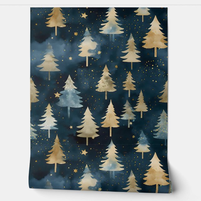 Starlight Evergreen Dreams Botanisch Tapete (Abrollen)