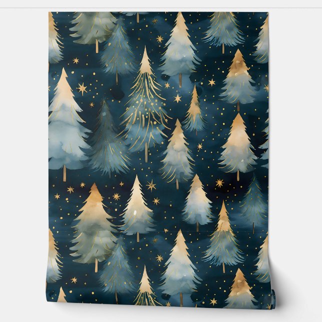 Starlight Evergreen Dreams Botanisch Tapete (Abrollen)