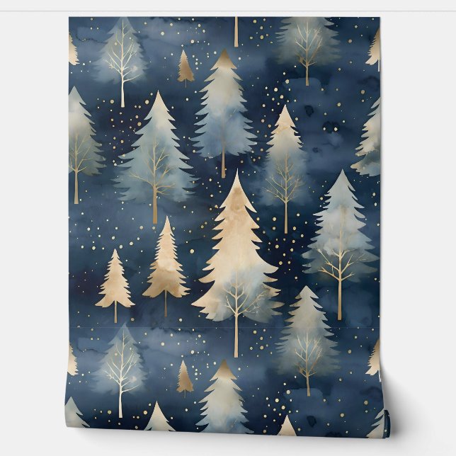 Starlight Evergreen Dreams Botanisch Tapete (Abrollen)