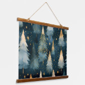 Starlight Evergreen Dreams Botanisch Wandteppich Mit Holzrahmen (Gewinkelt)
