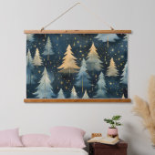 Starlight Evergreen Dreams Botanisch Wandteppich Mit Holzrahmen (Schlafzimmer)