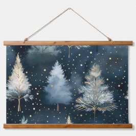 Starlight Evergreen Dreams Botanisch Wandteppich Mit Holzrahmen