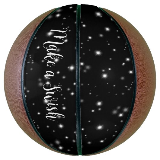 Starlight Glitzern Black and White Stars Wish Puff Basketball (Vertikal)