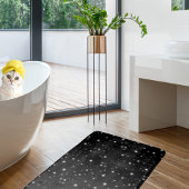 Starlight Glitzern Schwarz-Weiß-Stars Badematte