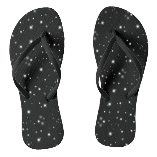 Starlight Glitzern Schwarz-Weiß-Stars Badesandalen (Fußbett)