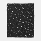 Starlight Glitzern Schwarz-Weiß-Stars Fleecedecke (Vorderseite)