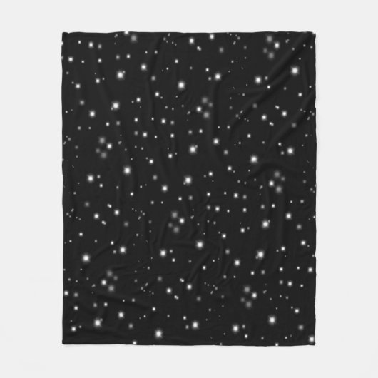 Starlight Glitzern Schwarz-Weiß-Stars Fleecedecke (Vorderseite)