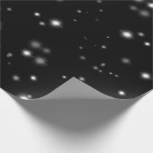 Starlight Glitzern Schwarz-Weiß-Stars Geschenkpapier (Ecke)