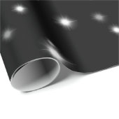 Starlight Glitzern Schwarz-Weiß-Stars Geschenkpapier (Rolleneckpunkt)