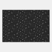 Starlight Glitzern Schwarz-Weiß-Stars Geschenkpapier Set (Vorderseite 3)