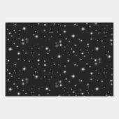 Starlight Glitzern Schwarz-Weiß-Stars Geschenkpapier Set (Vorderseite 2)