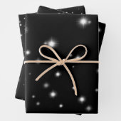 Starlight Glitzern Schwarz-Weiß-Stars Geschenkpapier Set (Beispiel)
