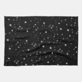 Starlight Glitzern Schwarz-Weiß-Stars Geschirrtuch (Horizontal)