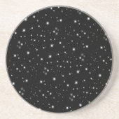 Starlight Glitzern Schwarz-Weiß-Stars Getränkeuntersetzer (Vorne)