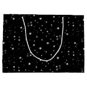 Starlight Glitzern Schwarz-Weiß-Stars Große Geschenktüte (Rückseite)