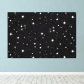 Starlight Glitzern Schwarz-Weiß-Stars Leinwanddruck (Insitu (Holzboden))