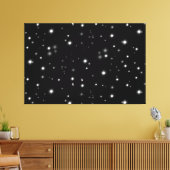 Starlight Glitzern Schwarz-Weiß-Stars Leinwanddruck (Insitu (Wohnzimmer))
