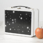 Starlight Glitzern Schwarz-Weiß-Stars Metall Brotdose (Beispiel)