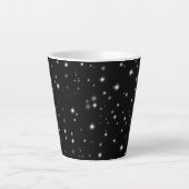Starlight Glitzern Schwarz-Weiß-Stars Milchtasse (Vorderseite)