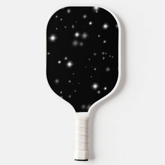Starlight Glitzern Schwarz-Weiß-Stars Pickleball Schläger (Rückseite)