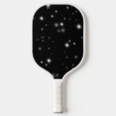 Starlight Glitzern Schwarz-Weiß-Stars Pickleball Schläger (Vorderseite)