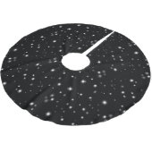 Starlight Glitzern Schwarz-Weiß-Stars Polyester Weihnachtsbaumdecke (Schrägansicht)