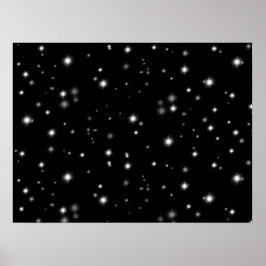 Starlight Glitzern Schwarz-Weiß-Stars Poster