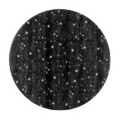 Starlight Glitzern Schwarz-Weiß-Stars Schneidebrett (Vorderseite)