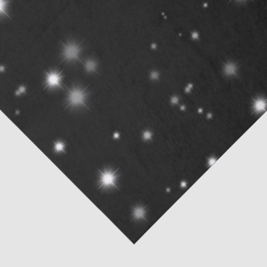 Starlight Glitzern Schwarz-Weiß-Stars Seidenpapier (Ausschnitt)