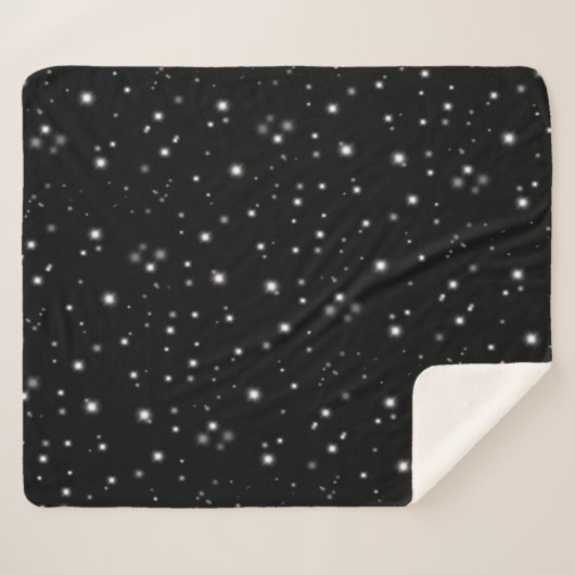 Starlight Glitzern Schwarz-Weiß-Stars Sherpadecke (Vorderseite (Horizontal))