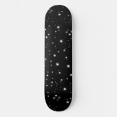 Starlight Glitzern Schwarz-Weiß-Stars Skateboard (Vorderseite)