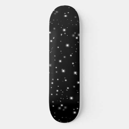 Starlight Glitzern Schwarz-Weiß-Stars Skateboard (Vorderseite)