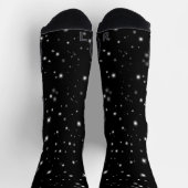 Starlight Glitzern Schwarz-Weiß-Stars Socken (Oben)