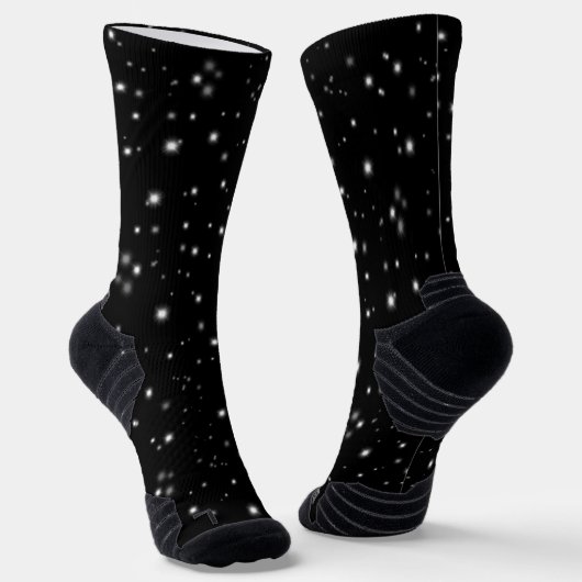Starlight Glitzern Schwarz-Weiß-Stars Socken (Gewinkelt)