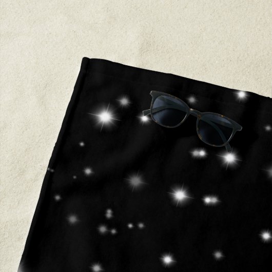 Starlight Glitzern Schwarz-Weiß-Stars Strandtuch (Beispiel)