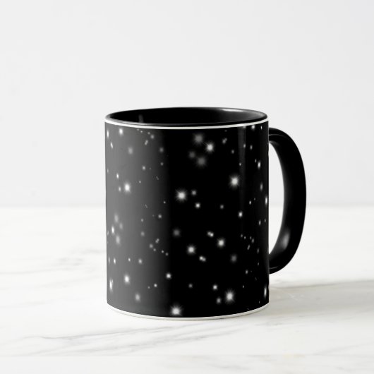 Starlight Glitzern Schwarz-Weiß-Stars Tasse (VorderseiteRechts)