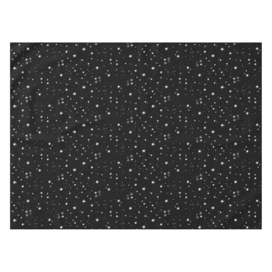 Starlight Glitzern Schwarz-Weiß-Stars Tischdecke (Vorderseite (Horizontal))