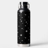 Starlight Glitzern Schwarz-Weiß-Stars Trinkflasche (Vorderseite)