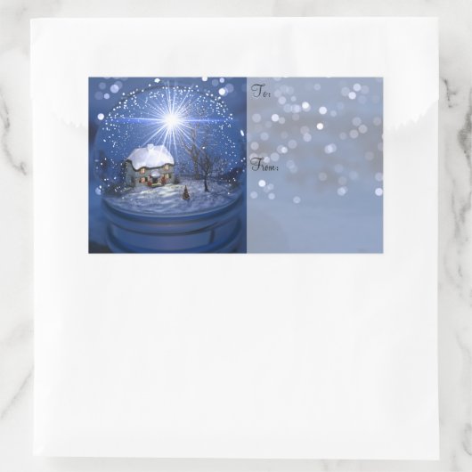 Starlight Globe Weihnachtsgeschenke Labels Rechteckiger Aufkleber (Tasche)