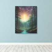 Starlight in der Waldhütte Leinwanddruck (Insitu (Holzboden))