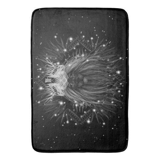 Starlight Lion mit Crosstramm Badematte (Vorderseite Vertikal)