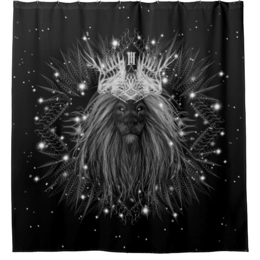 Starlight Lion mit Crosstramm Duschvorhang (Vorderseite)