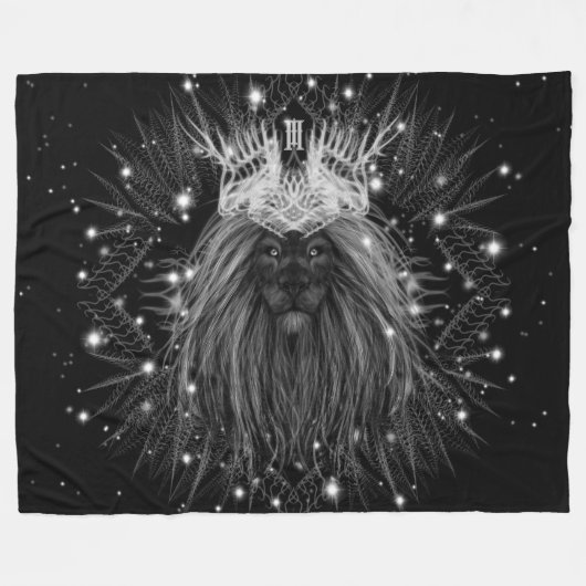 Starlight Lion mit Crosstramm Fleecedecke (Vorderseite (Horizontal))