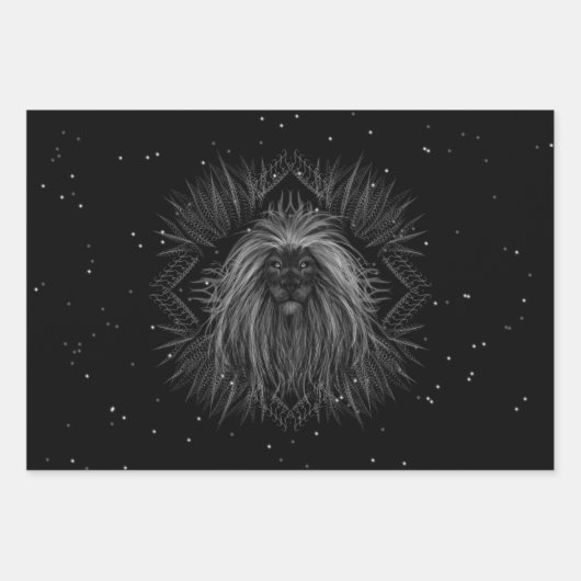Starlight Lion mit Crosstramm Geschenkpapier Set (Vorderseite 2)