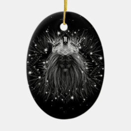 Starlight Lion mit Crosstramm Keramik Ornament