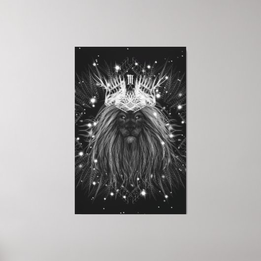 Starlight Lion mit Crosstramm Leinwanddruck (Vorderseite)
