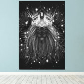 Starlight Lion mit Crosstramm Leinwanddruck (Insitu (Holzboden))