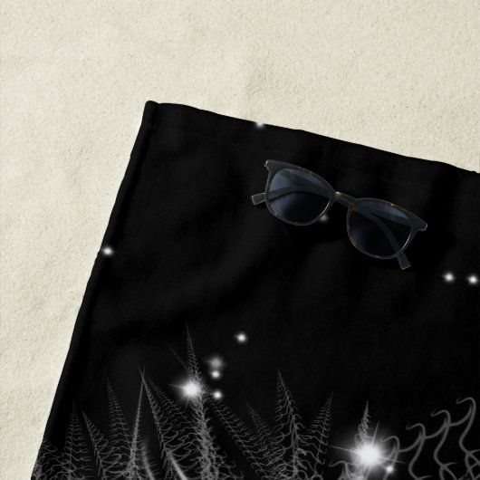 Starlight Lion mit Crosstramm-Schwarz Strandtuch (Beispiel)