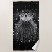 Starlight Lion mit Crosstramm-Schwarz Strandtuch (Vorderseite)