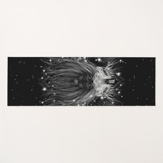 Starlight Lion mit Crosstramm-Schwarz Yogamatte (Vorderseite (Horizontal))